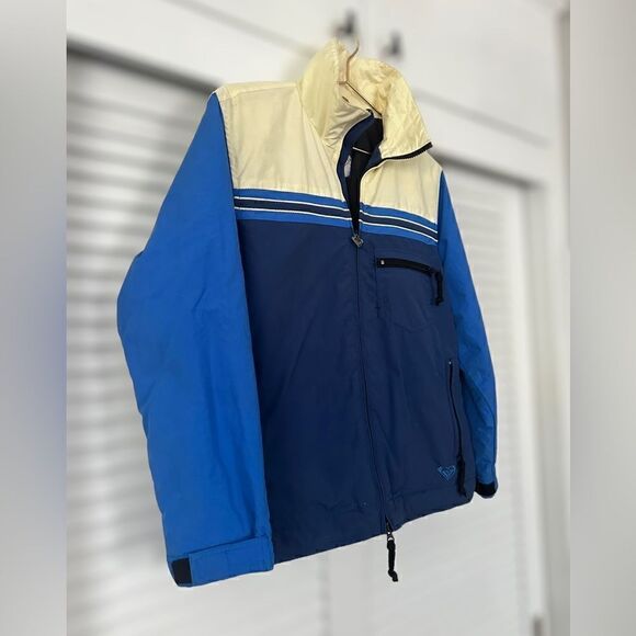 Y2K Roxy x Quicksilver Color Block Winter Snow Snowboarding Ski Jacket- Size L - Picture 3 of 15